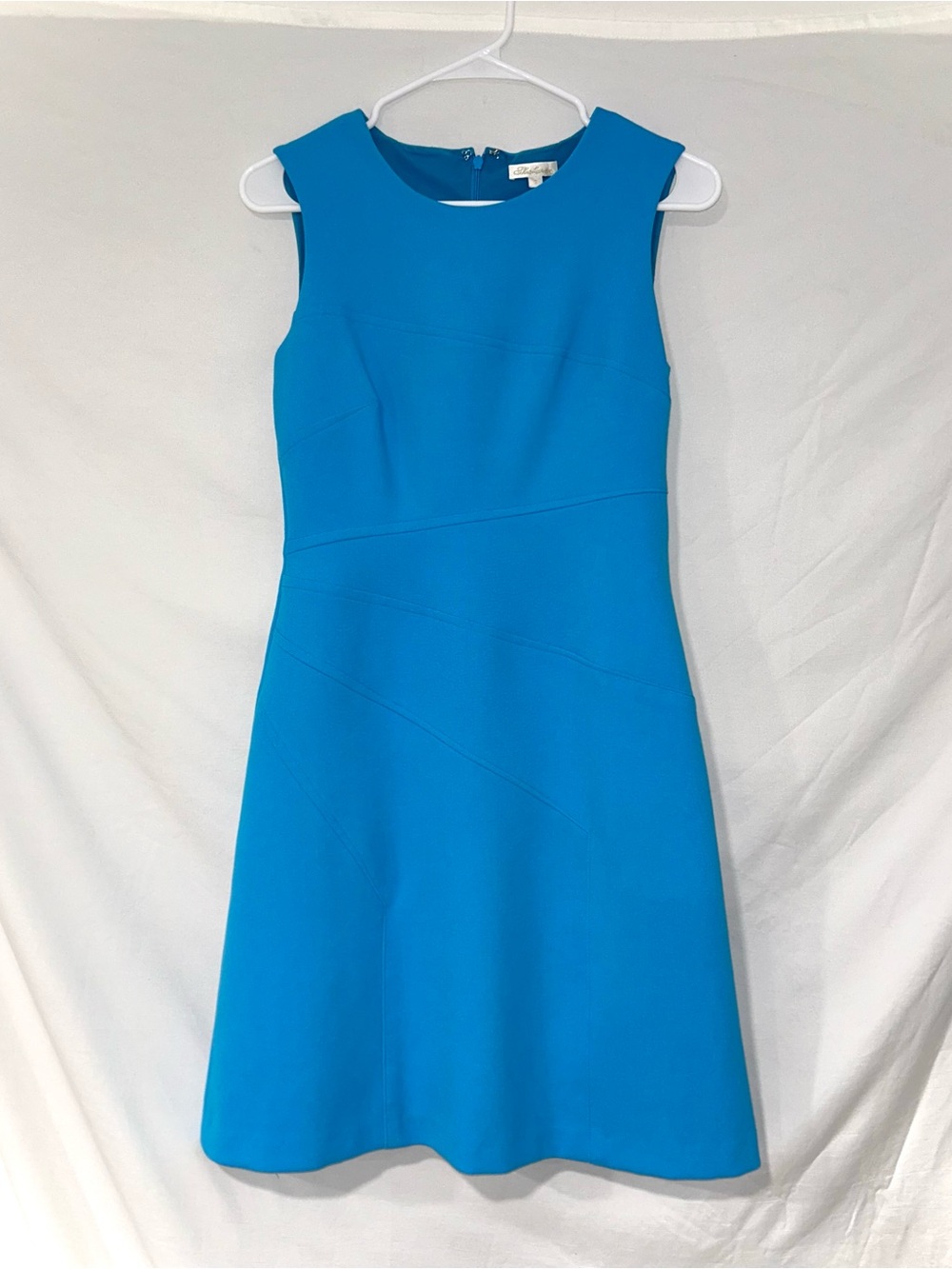 Shoshanna Vibrant Cobalt Blue Sleeveless A-Line Dress Geometric Lines Sz 2